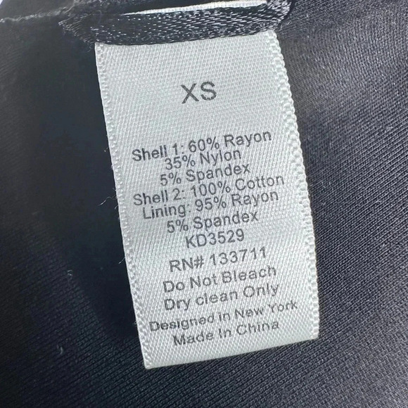 ADDISON Black Mesh Sleeve Ponte’ Bodycon Mini Dress Size XS - Picture 9 of 9